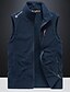 cheap Gilets-Men&#039;s Vest Polar Fleece Warm Breathable Soft Daily Wear Going out Festival Zipper Standing Collar Basic Business Casual Jacket Outerwear Solid Colored Pocket Black Gray Army Green