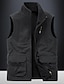 cheap Gilets-Men&#039;s Vest Warm Breathable Soft Daily Wear Going out Festival Zipper Standing Collar Basic Business Casual Jacket Outerwear Solid Colored Pocket Black Dark Gray khaki