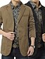 cheap Men&#039;s Jackets &amp; Coats-Men&#039;s Blazer Durable Daily Wear Vacation To-Go Single Breasted Turndown Comfort Leisure Jacket Outerwear Solid / Plain Color Pocket khaki Military Green Black