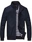 cheap Men&#039;s Jackets &amp; Coats-Men&#039;s Bomber Jacket Casual Jacket Going out Casual Daily Zipper Standing Collar Fashion Casual Jacket Outerwear Solid Color Zipper Pocket Dark Blue Blue Gray / Long Sleeve