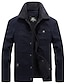 cheap Men&#039;s Jackets &amp; Coats-Men&#039;s Winter Jacket Sherpa jacket Winter Coat Durable Daily Wear Vacation To-Go Single Breasted Turndown Warm Ups Comfort Leisure Jacket Outerwear Solid / Plain Color Pocket Dark Blue khaki Army Green