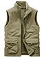 cheap Gilets-Men&#039;s Vest Warm Breathable Soft Daily Wear Going out Festival Zipper Standing Collar Basic Business Casual Jacket Outerwear Solid Colored Pocket Black Dark Gray khaki