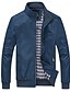 cheap Men&#039;s Jackets &amp; Coats-Men&#039;s Bomber Jacket Casual Jacket Going out Casual Daily Zipper Standing Collar Fashion Casual Jacket Outerwear Solid Color Zipper Pocket Dark Blue Blue Gray / Long Sleeve