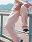 abordables pantalons décontractés-Homme Pantalon en lin Pantalon Pantalons d&#039;été Pantalon plissé Jambe droite Plein Confort Extérieur Casual du quotidien Mélange de Lin &amp; Coton basique Vêtement de rue Rose Claire