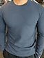 preiswerte Lässige T-Shirts für Herren-Herren T Shirt Tee Glatt Rundhalsausschnitt Outdoor Freizeitskleidung Langarm Strick Bekleidung Casual Komfort