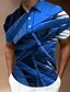 cheap Graphic Polo-Men&#039;s Polo Shirt Golf Shirt Graphic Prints Geometry Turndown Yellow Red Blue Purple Orange Outdoor Street Short Sleeves Button-Down Print Clothing Apparel Fashion Designer Casual Soft