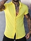 cheap Men&#039;s Casual Shirts-Men&#039;s Shirt Button Up Shirt Casual Shirt Summer Shirt Plain Turndown Black White Yellow Pink Dark Navy Street Daily Short Sleeve Clothing Apparel Fashion Casual Comfortable