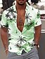 abordables Camisas hawaianas-Hombre Camisa camisa hawaiana Árbol de coco Aloha Cuello Vuelto Rosa Claro Negro / Blanco Blanco Verde Claro Azul Marino Print Exterior Calle Manga Corta Abotonar Estampado Ropa Moda Hawaiano Design