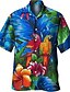 voordelige Hawaiiaanse overhemden-Voor heren Overhemd Zomer overhemd Hawaiiaans overhemd Grafisch dier Hawaii Aloha Ontwerp Strijkijzer Zee blauw blauw Donkergroen Oranje Bruin Print Buiten Straat Korte mouw 3D Button-omlaag Kleding