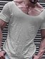 abordables Camisetas casuales de hombre-Hombre Camiseta Color sólido Escote en Pico Blanco Gris Calle Deportes Manga Corta Ropa Moda Design Casual Cómodo