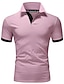cheap Classic Polo-Men&#039;s T shirt Tee Polo Shirt Golf Shirt Turndown Casual Soft Breathable Short Sleeve Apple Green Golden yellow Lake blue Black White Pink Solid Color Plain Plus Size Turndown Street Casual Clothing