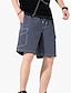 cheap Cargo Shorts-Men&#039;s Cargo Shorts Casual Shorts Drawstring Elastic Waist Plain Comfort Wearable Casual Daily Holiday Sports Fashion Black White