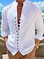 cheap Men&#039;s Casual Shirts-Men&#039;s Shirt Button Up Shirt Casual Shirt Black White Pink Blue Orange Long Sleeve Plain Collar Daily Vacation Clothing Apparel Fashion Casual Comfortable