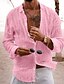 cheap Men&#039;s Casual Shirts-Men&#039;s Linen Shirt Casual Shirt Summer Shirt Beach Shirt Black White Pink Long Sleeve Plain Lapel Spring &amp; Summer Hawaiian Holiday Clothing Apparel Basic