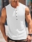 cheap Gym Tank Tops-Men&#039;s Tank Top Undershirt Sleeveless Shirt Wife beater Shirt Plain Pit Strip Henley Collar Outdoor Going out Sleeveless Clothing Apparel Fashion Designer Muscle