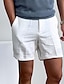 cheap Linen Shorts-Men&#039;s Shorts Linen Shorts Summer Shorts Beach Shorts Zipper Plain Comfort Breathable Short Outdoor Daily Streetwear Linen / Cotton Blend Stylish Casual Black White Inelastic