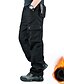 cheap Cargo Pants-Men&#039;s Cargo Pants Fleece Pants Work Pants Pocket Multi Pocket High Rise Solid Colored Wearable Outdoor Calf-Length Outdoor Casual Classic Big and Tall Loose Fit Army Yellow Black High Waist Inelastic