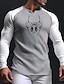 cheap Men&#039;s Graphic Tshirt-Graphic Color Block Insect Daily Classic Casual Men&#039;s 3D Print T shirt Tee Waffle Shirt Raglan T Shirt Sports Outdoor Holiday Going out T shirt Black White Light Grey Long Sleeve V Neck Shirt Spring