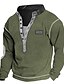 cheap Basic Hoodie Sweatshirts-Men&#039;s Sweatshirt Black Army Green Blue Gray Standing Collar Plain National Flag Patchwork Color Block Sports &amp; Outdoor Daily Holiday Streetwear Basic Casual Spring &amp;  Fall Clothing Apparel Hoodies
