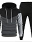 cheap Men&#039;s Tracksuit &amp; Hoodie-Men&#039;s Tracksuit Workout Outfits GYM Pants Gym Shirt Hooded Sports &amp; Outdoor Daily Holiday Quick Dry Soft Color Block Black White Yellow Activewear Streetwear Sport Fall &amp; Winter Hoodies Sweatshirts