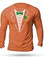 cheap Men&#039;s Graphic Tshirt-St.Patrick&#039;s Day Four Leaf Clover Saint Patrick Day Black Orange Light Grey T shirt Tee Men&#039;s Graphic Cotton Shirt Vintage Basic Shirt Long Sleeve Comfortable Tee Sports Outdoor Holiday Spring Fall