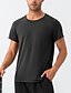 cheap Men&#039;s Active Tees &amp; Tanks-Men&#039;s Gym Shirt Training Shirt Waffle Shirt Men Tops Tee Crew Neck Short Sleeves Street Vacation Going out Casual Daily Quick dry Moisture Wicking Breathable Plain Black White Activewear Fashion Basic