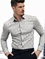 cheap Men&#039;s Printed Shirts-Geometry Business Men&#039;s Shirt Daily Wear Going out Spring &amp; Summer Turndown Long Sleeve Blue, Beige, Gray S, M, L 4-Way Stretch Fabric Shirt