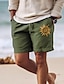 cheap Men&#039;s Shorts-Men&#039;s Cotton Shorts Summer Shorts Beach Shorts Print Drawstring Elastic Waist Sun Comfort Breathable Short Outdoor Holiday Going out Cotton Blend Hawaiian Casual Black Army Green