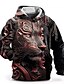 cheap Graphic Hoodies-Graphic Animal Men&#039;s Fashion 3D Print Hoodie Sports Outdoor Holiday Vacation Hoodies Red Blue Long Sleeve Hooded Print Front Pocket Spring &amp;  Fall Designer Hoodie Sweatshirt