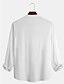 cheap Men&#039;s Casual Shirts-Men&#039;s Shirt Button Up Shirt Casual Shirt White Long Sleeve Plain Band Collar Daily Vacation Front Pocket Clothing Apparel Fashion Casual Comfortable
