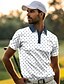 cheap Graphic Polo-Symbol Men&#039;s Abstract Print 3D Golf Polo Polo Shirt Outdoor Daily Wear Streetwear Polyester Short Sleeve Turndown Polo Shirts White Pink Summer S M L Micro-elastic Lapel Polo