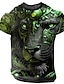 cheap Men&#039;s Graphic Tshirt-Graphic Animal Tiger Daily Designer Retro Vintage Men&#039;s 3D Print T shirt Tee Sports Outdoor Holiday Going out T shirt Blue Red &amp; White Purple Short Sleeve Crew Neck Shirt Spring &amp; Summer Clothing