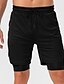 cheap Mens Active Shorts-Men&#039;s Athletic Shorts Compression Shorts Running Shorts Gym Shorts Going out Weekend Breathable Quick Dry Drawstring Elastic Waist 2 in 1 Plain Short Gymnatics Casual Activewear Black White