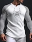 cheap Men&#039;s Graphic Tshirt-Graphic Color Block Insect Daily Classic Casual Men&#039;s 3D Print T shirt Tee Waffle Shirt Raglan T Shirt Sports Outdoor Holiday Going out T shirt Black White Light Grey Long Sleeve V Neck Shirt Spring
