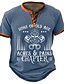 cheap Men&#039;s Graphic Tshirt-Graphic Letters Skulls Fashion Retro Vintage Classic Men&#039;s 3D Print T shirt Tee Henley Shirt Sports Outdoor Holiday Going out T shirt Blue Army Green Dark Blue Short Sleeve Henley Shirt Spring