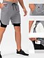 cheap Mens Active Shorts-Men&#039;s Athletic Shorts Compression Shorts Running Shorts Gym Shorts Going out Weekend Breathable Quick Dry Drawstring Elastic Waist 2 in 1 Plain Short Gymnatics Casual Activewear Black White