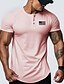 cheap Men&#039;s Graphic Tshirt-Graphic National Flag Fashion Daily Casual Men&#039;s Henley Shirt Raglan T Shirt Sports Outdoor Holiday Going out T shirt White Pink Sky Blue Short Sleeve Henley Shirt Spring &amp; Summer Clothing Apparel S