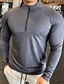 cheap Men&#039;s Active Tees &amp; Tanks-Men&#039;s T shirt Tee Compression Shirt Fishing Shirts Athletic Shirts Stand Collar Long Sleeve Sports &amp; Outdoor Vacation Going out Casual Daily Quick dry Sweat wicking Breathable Soft Plain Black White