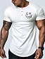 cheap Men&#039;s Graphic Tshirt-Graphic Face Fashion Daily Casual Men&#039;s Henley Shirt Raglan T Shirt Sports Outdoor Holiday Going out T shirt White Pink Sky Blue Short Sleeve Henley Shirt Spring &amp; Summer Clothing Apparel S M L