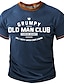 cheap Men&#039;s Graphic Tshirt-Graphic Letter Old Man Daily Designer Retro Vintage Men&#039;s 3D Print T shirt Tee Sports Outdoor Holiday Going out T shirt Navy Blue Light Grey Army Green Short Sleeve Crew Neck Shirt Spring &amp; Summer