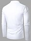cheap Classic Polo-Men&#039;s Polo Shirt Button Up Polos Casual Sports Stand Collar Long Sleeve Fashion Basic Plain Button Spring &amp;  Fall Regular Fit Black White Polo Shirt