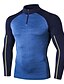 cheap Men&#039;s Active Tees &amp; Tanks-Men&#039;s Gym Shirt Compression Shirt Running Shirt Zip Polo Standing Collar Long Sleeve Street Vacation Going out Casual Daily High Stretch Moisture Wicking Breathable Zipper Color Block Black Navy Blue