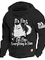 cheap Graphic Hoodies-Animal Cat Men&#039;s Daily Hoodie Vacation Going out Streetwear Hoodies Waffle Hoodie Black Green Long Sleeve Hooded Print Spring &amp;  Fall Designer Hoodie Sweatshirt
