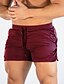 cheap Mens Active Shorts-Men&#039;s Shorts Sports Going out Weekend Running Casual Drawstring Elastic Waist Plain Knee Length Gymnatics Activewear Lake blue Wine Red Micro-elastic