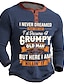 cheap Men&#039;s Graphic Tshirt-Graphic Letter Old Man Fashion Daily Casual Men&#039;s 3D Print Henley Shirt Casual Holiday Going out T shirt Black Navy Blue Army Green Long Sleeve Henley Shirt Spring &amp;  Fall Clothing Apparel S M L XL