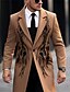 cheap Men&#039;s Printed Coats-Symbol Vintage Business Men&#039;s Coat Work Wear to work Going out Fall &amp; Winter Turndown Long Sleeve Ginger Purple khaki S M L Polyester Weaving Jacket