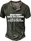 cheap Men&#039;s Graphic Tshirt-Graphic Letter Fashion Retro Vintage Classic Men&#039;s 3D Print T shirt Tee Henley Shirt Sports Outdoor Holiday Going out T shirt Black Army Green Dark Blue Short Sleeve Henley Shirt Spring &amp; Summer