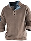 cheap Basic Hoodie Sweatshirts-Men&#039;s Sweatshirt Brown Standing Collar Plain Patchwork Color Block Sports &amp; Outdoor Daily Holiday Streetwear Basic Casual Spring &amp;  Fall Clothing Apparel Hoodies Sweatshirts