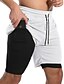 cheap Mens Active Shorts-Men&#039;s Shorts Sports Going out Weekend Running Casual Drawstring Elastic Waist Color Block Knee Length Gymnatics Activewear Black White Micro-elastic