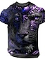 cheap Men&#039;s Graphic Tshirt-Graphic Animal Tiger Daily Designer Retro Vintage Men&#039;s 3D Print T shirt Tee Sports Outdoor Holiday Going out T shirt Blue Red &amp; White Purple Short Sleeve Crew Neck Shirt Spring &amp; Summer Clothing
